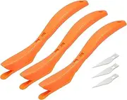 uxcell 3Pack Wrapping Paper Cutter, Safety Sliding Gift Wrap Cutter Tool for Wrapping Paper Vinyl Window Christmas Presents Craft Making, Orange Red