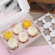 Cupcake Box Cases 6 holes Clear Window Cupcake Display Boxes Muffin Cup 20PCS