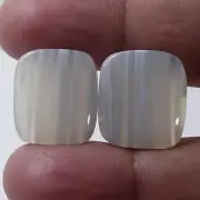 29.00 Cts 100% Natural Pair White MONTANA Agate Cabochon Loose Gemstone TlD-2725
