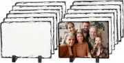 12 Pack Sublimation Photo Slates Rock Blanks 5.5 X 7.5 Inch Bulk Stone Frame Whi