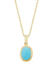 Bloomingdale's Fine Collection Gemstone Faceted Oval Pendant Necklace in 14K Yellow Gold, 18