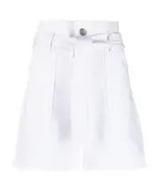 paperbag-waist shorts L White