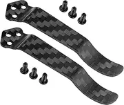 Luxury Carbon Fiber Knife Replacement Clip - 2 Pieces 3-Hole Titanium Alloy Deep Carry Pocket Back Clip with Screws for Spyderco PM2, Manix, Delica, and More