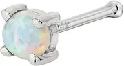 [Jewelry Avalanche] Solid 14K Gold Natural Opal Ball-end Nose Stud, 22G Nose Bone Stud, Australian Opal, Unisex Nostril Ring Stud