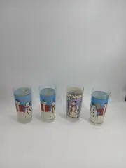 (Set Of 4) Debbie Mumm Snowman Highball Glasses Sakura Oneida Casual Dining