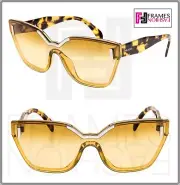 PRADA 16T HIDE PR16TS Medium Havana Translucent Gradient Shield Sunglasses Women