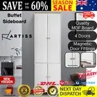 Kitchen Tall Cupboard Storage Sideboard Cabinet Bathroom Pantry Organiser White