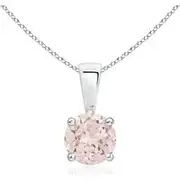 Classic Round Morganite Solitaire Pendant