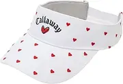 [Callaway] C24191208 Women's Sun Visor (Heart Pattern, Adjustable Sizing), Hat, Golf