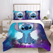 a2001 Stitch Bedding Duvet Cover, Anime Bedding Sets, 3D Printed Lightweight 3 Pieces Comforter Cover Sets with 1 Duvet Cover and 2 Pillow Pillowcases