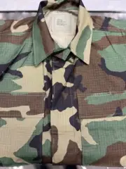 New BDU Shirt/Coat Ripstop Woodland Camo USA Made Army 100% Cotton XSmall/Short