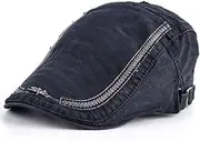 [LAIFEKE] Newsboy Cap Men's Cotton Flat Hat Adjustable Driver Cap Outdoor Cabbie Hat for Men Women