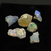 AAA Quality Natural Ethiopian Opal Rough Loose Stone 6 Pcs 10-17 MM 20.6 CT