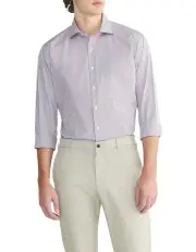 [Van Heusen] Tailored Mini Check Long Sleeves Shirt in Red