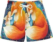 [RPLIFE] Swimming Trunks for Kids, Anti Chafe Swim Trunks Boys 2 T, Cute Fox Blue
