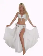 Egyptian Profession Belly dance costume, Custom-Made white Gypsy dance outfit.