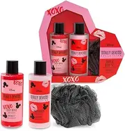 Disney Love Valentine's Day Mickey and Minnie Mouse Gift Set - Shower Gel, Body Lotion, Sponge, Sugarbody Mad Beauty