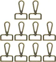 uxcell 10pcs Metal D Ring Lobster Claw Clasps 1.26" (32mm) Zinc Alloy 360 Degree Swivel Trigger Push Gate Snap Hooks for Keychains Jewelry Strap DIY Crafts, Bronze