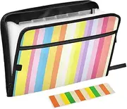 Rainbow File Organizer Expanding 13 Pockets A4 Letter Size Folder with Pockets with Zipper Closure Large File Folders for Home Office