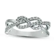 0.25 CT. T.W. Natural Diamond Infinity Split Shank Ring in Sterling Silver