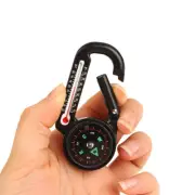 Outdoor Mountaineering Buckle Compass Pointer Mini Keychain Thermometer Compass