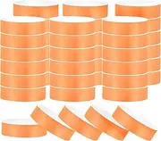 uxcell Paper Wristbands for Events, 200 Pack Neon Party Wrist Bands, Colored Waterproof Concert Identification Wristbands Hand Bands for Bar Entrance Admission Fluorescent Orange