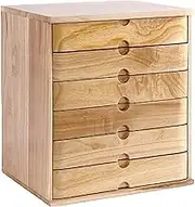 Wooden Desktop Storage Box, File Cabinet Storage Cabinet 6 Drawer Desktop File Cabinet Data Cabinet, Can Store A4 Paper, Magazines, Documents and Documents (Color : B, Size : 40×28×43cm)