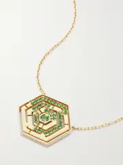 [Robinson Pelham] Robinson Pelham - Labyrinth Hexagonal 18-karat Gold Tsavorite Necklace - Green - One size One size Green