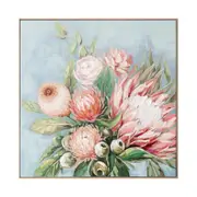 Urban Style Brushmarks Embellished Canvas Protea Blue