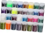 KAILIKETIY 32Pcs Glitter Powder Fine Glitter Bottles for Crafts DIY Decorations Projects Tumblers Body Art and More Safe for Various Crafting Uses