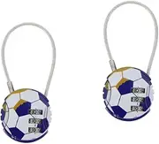 Angoily 2pcs Football Code Lock Combination Padlock Combination Lock for Locker Travel Locks Small Cable Locks Cabinet Drawer Locks Locker Lock Security Pad Lock Sports Button Zinc Alloy