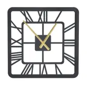 15.75" European Rustic Clock with Roman Numerals Style Home Décor, Metal Clock
