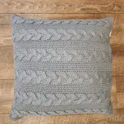 Pottery Barn Evette Cable Knit Pillow Gray