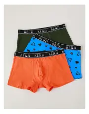 [Kenji] 3 Pack Fashion Trunks Outdoor Adventure in Assorted