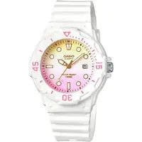 在飛比找PChome24h購物優惠-CASIO 清涼海洋風女錶-漸層粉x白 LRW-200H-4