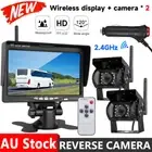 7" Wireless Rear View Monitor 2 WIFI Reverse Camera Kit Car Caravan Truck 12V