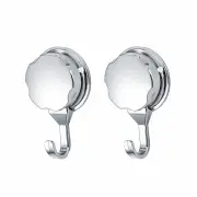 2Pcs Strong Vacuum Suction Cup Hook Bathroom Kitchen Towel Shower Hooks Holder