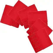 [FRCOLOR] 6pcs Women Bra Extenders 3-rows 5-hooks Elastic Bra Extension Buckle Soft Stretchy Back Extension Strap Adjustable Underwear Extender Red