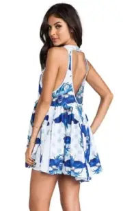 ALICE McCALL Wings With Was Dress NEW Sz 8 Gems Print Blue White