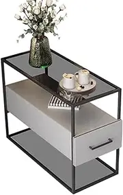 Side Table 3 Tiers End Table with Drawer, Nightstand with Storage Shelf, Modern Side Table, File Cabinet Storage Table for Home Office, Easy Assembly End Tables Living Room