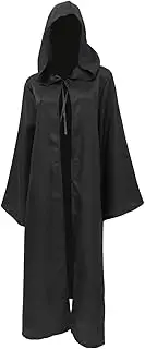 1Pc Adult Hooded Cloak for Halloween Costume Party Vampire Cosplay Cape Prop for Adults for Halloween Cosplay and Costume Events Black