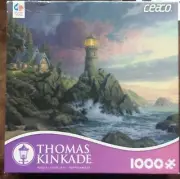 NEW Thomas Kinkade 1000 Pc Puzzle Lighthouse Coastal Landscape Beautiful Free-S