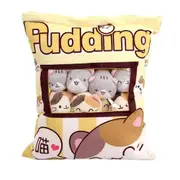 Cute Cat Snack Pillow Pudding Plushie A Bag Of Animal Plush Doll Removable Set Cute Kawaii Birthday Gift For Kids As Shown
