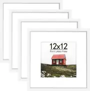 Picrit 12x12 Picture Frame Set of 4, Made High Definition 12x12, White