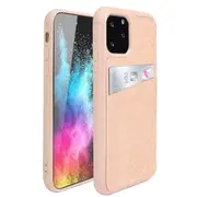 ZUSLAB iPhone 11 Pro Max Fashion Back Leather Case Card Slot Holder Rubber Bumper Protective Cover for Apple - Rose Gold Cross