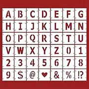 RUIFEN 42 PCS Letter and Number Stencils, Reusable Plastic Craft Stencils, 4 Inch Alphabet Crafts Stencils, Symbol Numbers Interlocking Drawing Stencils for DIY Painting (4inch)