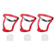 Red Full Safety Face Shields, Anti Fogging Full Safety Face Protection Transp...
