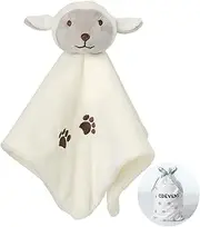 CREVENT Cozy Plush Baby Security Blanket Loveys for Baby Girls Boys, Stuffed Animal Ring Rattle Shaker Toy for Newborns (Sheep)