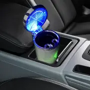 Portable Ashtray for Car with Lid and LED Light, Mini Vehicle Trash Can