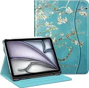 [FINTIE] Case for iPad Air 5th Generation (2022) / iPad Air 4th Generation (2020) 10.9 Inch, Multi-Angle Viewing Protective Cover with Pencil Holder & Pocket, Auto Sleep/Wake, Blossom